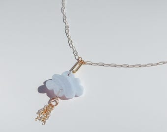 Rainy Day Cloud Mixed Metal Necklace