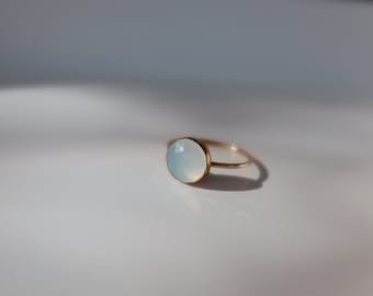 Faceted Chalcedony Stacking Ring