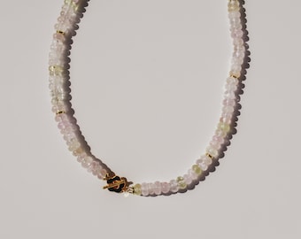 Kunzite Flower Toggle Necklace