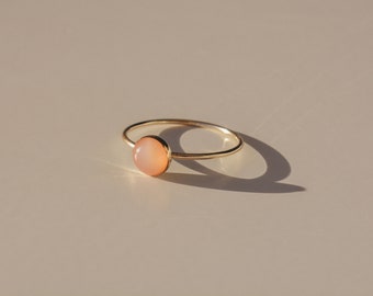 Peach Moonstone Stacking Ring