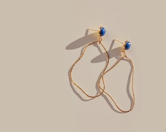 Abstract Lapis Lazuli Earrings