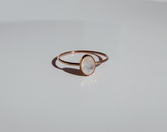 Moonstone Oval Stacking Ring