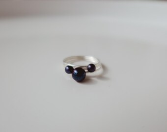 Black Pearl Ring Set