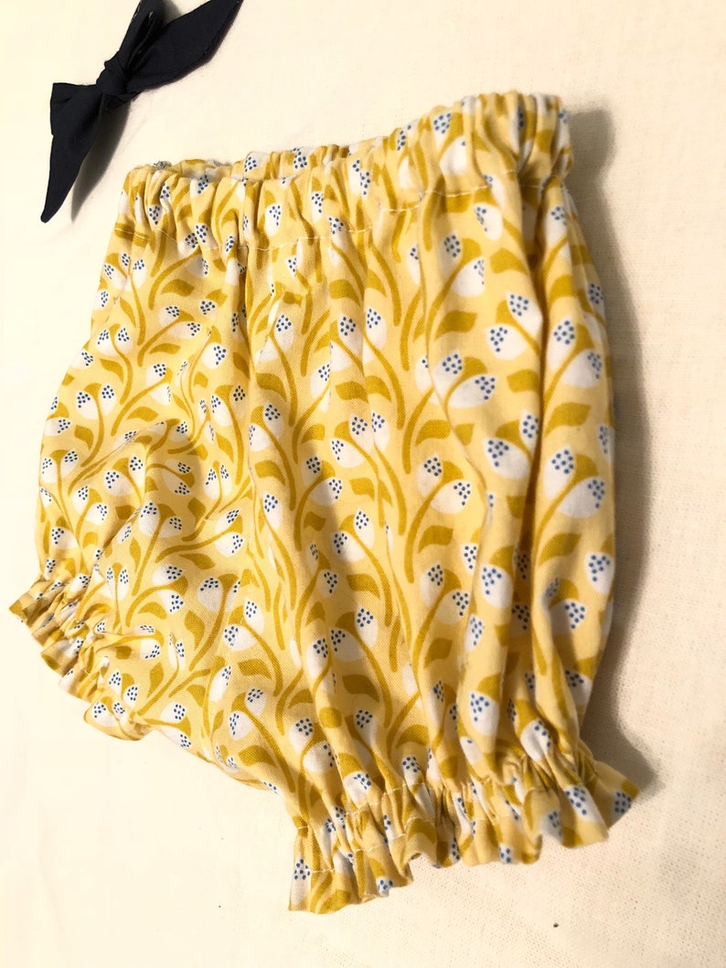 Organic Floral Bloomers // Handmade Baby Bloomer // Yellow Etsy