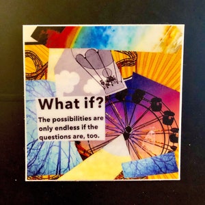 What If? - Vinyl Sticker Collage Art