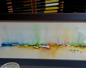 Abstraktes Aquarell. Größe 25x10