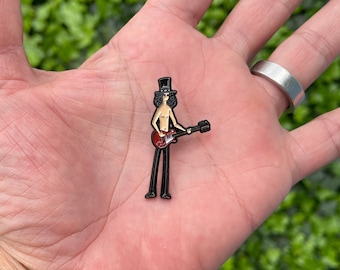 Top Hat Guitarist style enamel pin