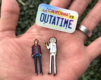 Back to the Future style enamel pin set (includes free sticker)