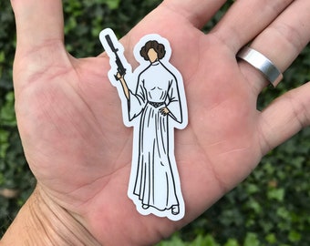 Princess Leia style sticker