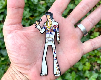 Aloha King style enamel pin - 79 Cut Gemstones