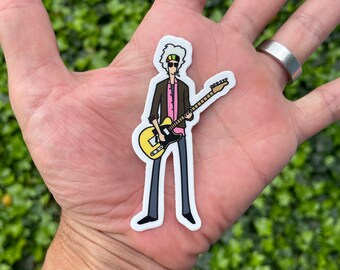 Rolling Guitarist style sticker