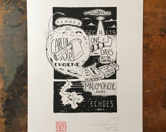 Pink Live at Pompeii Hand Lettered Set List Print - 11x14