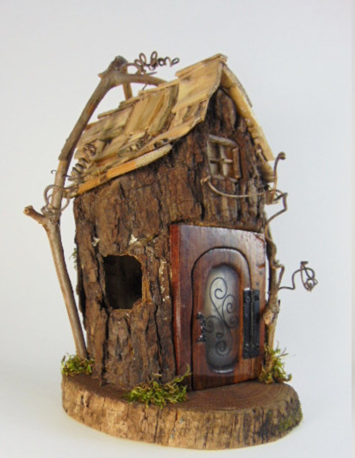 Fairy House with Furniture Hand carved wood fairy house Etsy