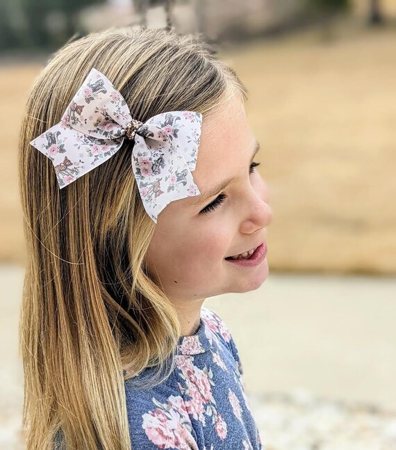Sequin Bow Hairband with Gold and Brown Accents Disney Bambi Glitter Bambi Inspired Bow Clip Headband, Bambi Birthday  main image 4