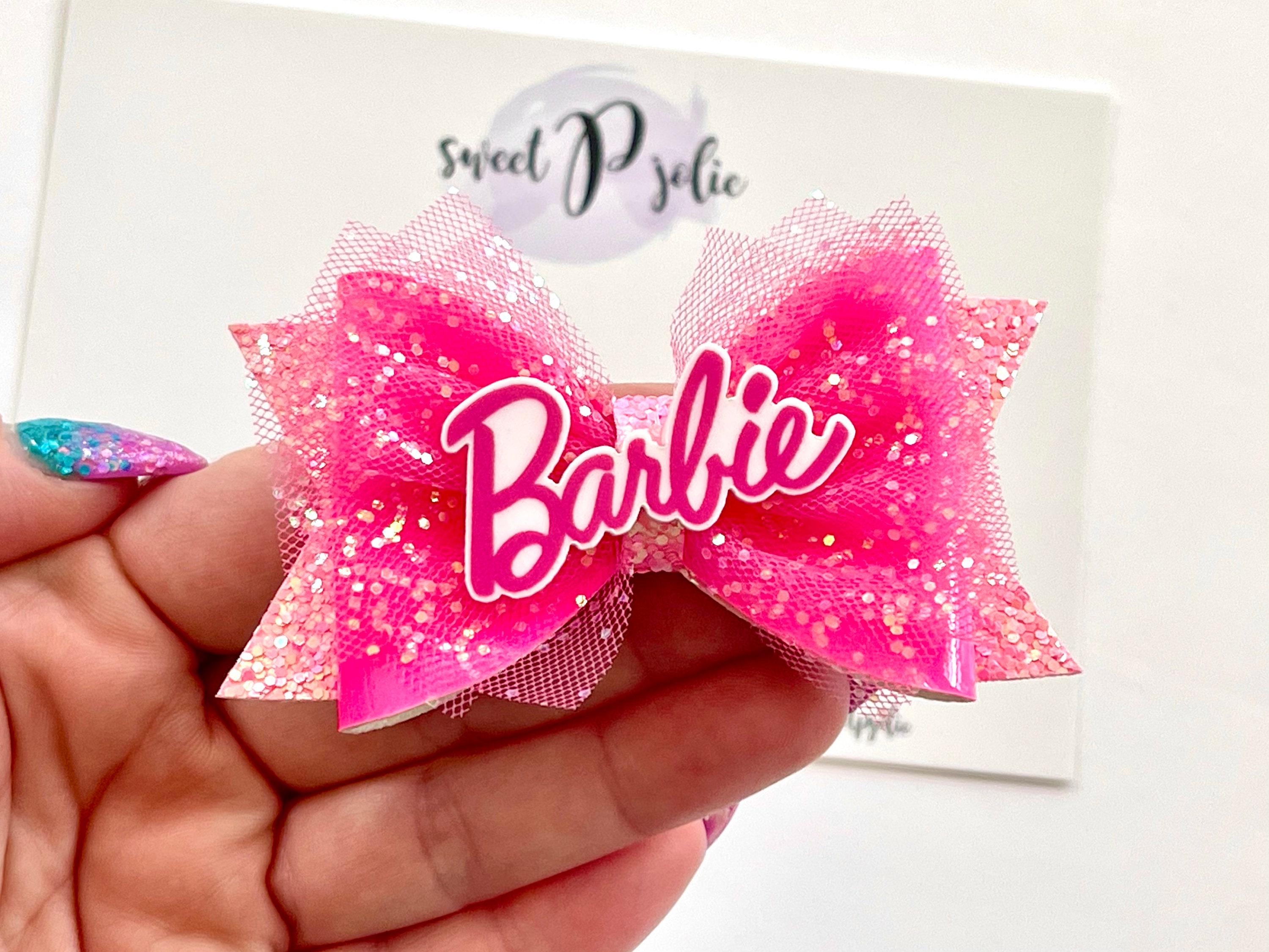 NWT Carolyn Rowan X Barbie Swarovski Crystal Bow Rainbow Headband O/S Rainbow Rhinestone Headband – Mary Kathryn Design main image 4