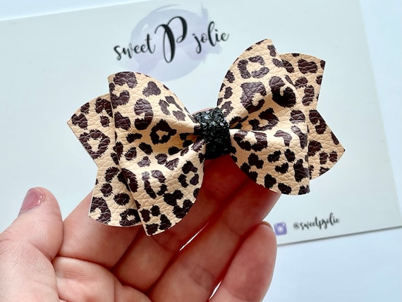 Leopard and Black Leather Bow Headbands Amazon.com : Leopard Print Headband for Women Girls, Wide  main image 4