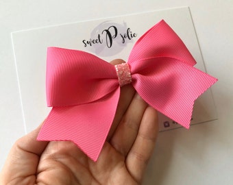 Buy Bright Bubblegum Pink XL Ribbon Glitter Hair Bow // Spring Summer Solid  Hair Bow Headband Big Bow Hair Clip Online in India 