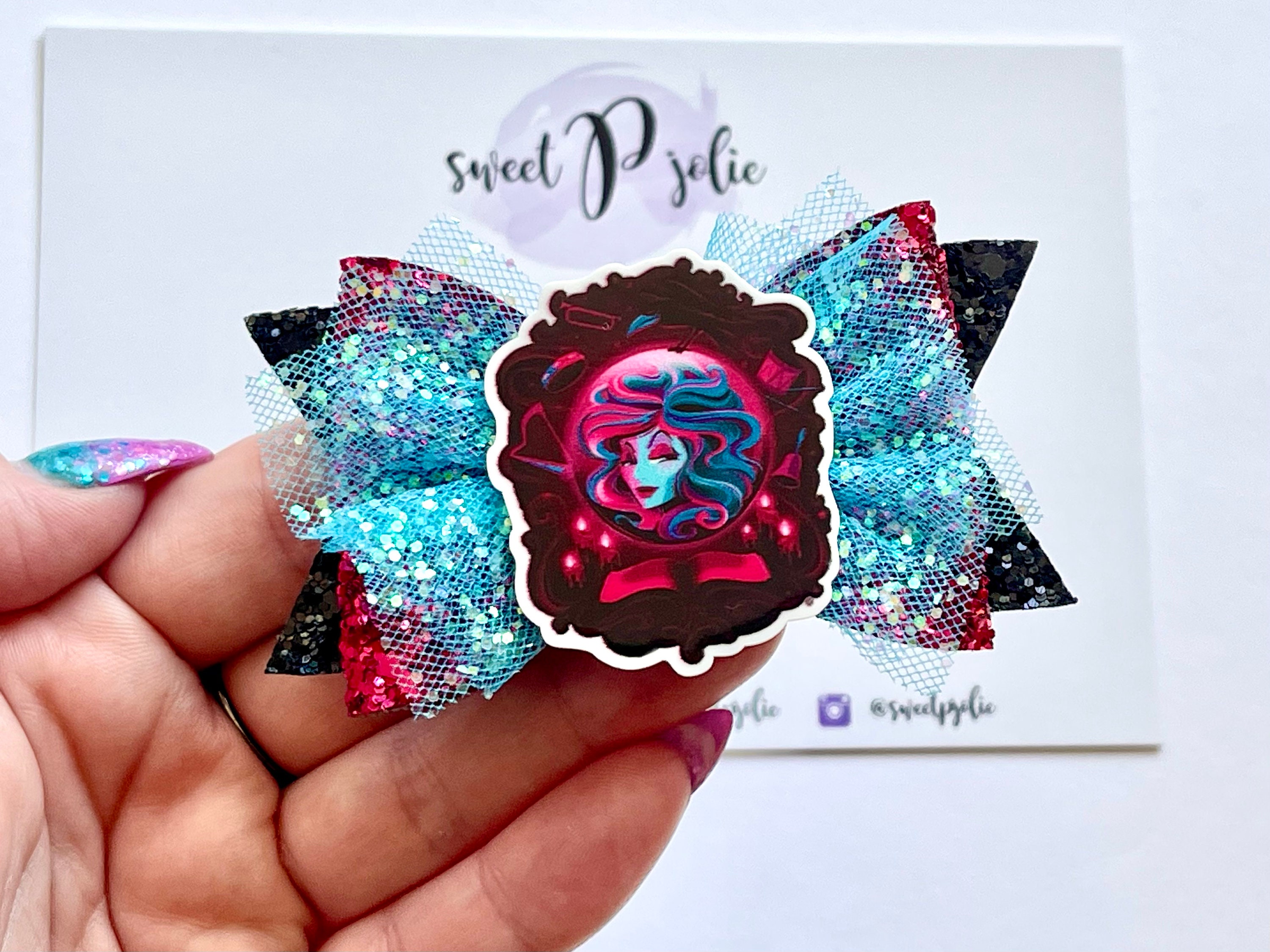 Madame Leota Haunted Mansion Inspired Cameo Tulle + Glitter  display picture 3