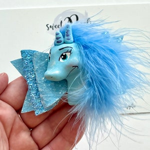 LIMITED Sisu Inspired Clay Center + Glitter Hair Bow // Disney Inspired Hair Clip Headband Baby Girls Toddler Hair Bow