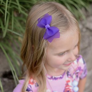 Neon Purple Fairy Dust Fine Glitter Jelly Pool Bow // Summer Pool Bow Water Resistant Headband Hair Clip // Large Girls Mini Baby Bow image 5