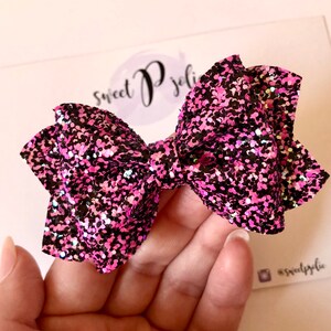 Fright Night Iridescent Glitter Hair Bow // Halloween Glitter Headband Hair Clip // Large Girls Newborn Baby Toddler