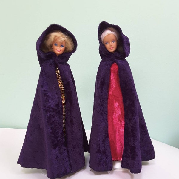 Purple Panne cloak/cape for Barbie Doll