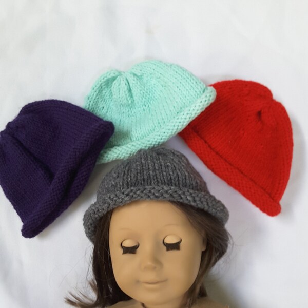 Knitted hat/beanie for 18" Dolls such as 18" american girl doll,and My Life dolls,assorted