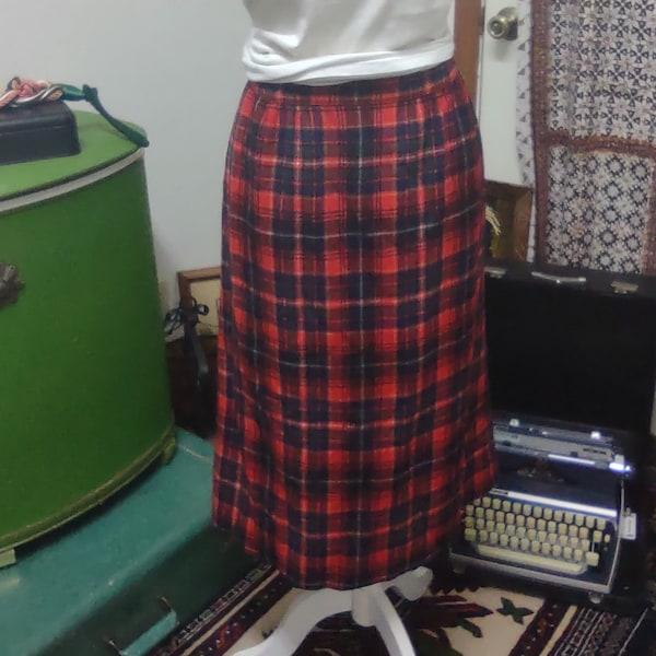 Pendleton Red Plaid Skirt Maccines Tarten Wool