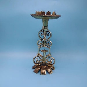 Vintage Ornate Gold Candle Holder  Maximalist Decor