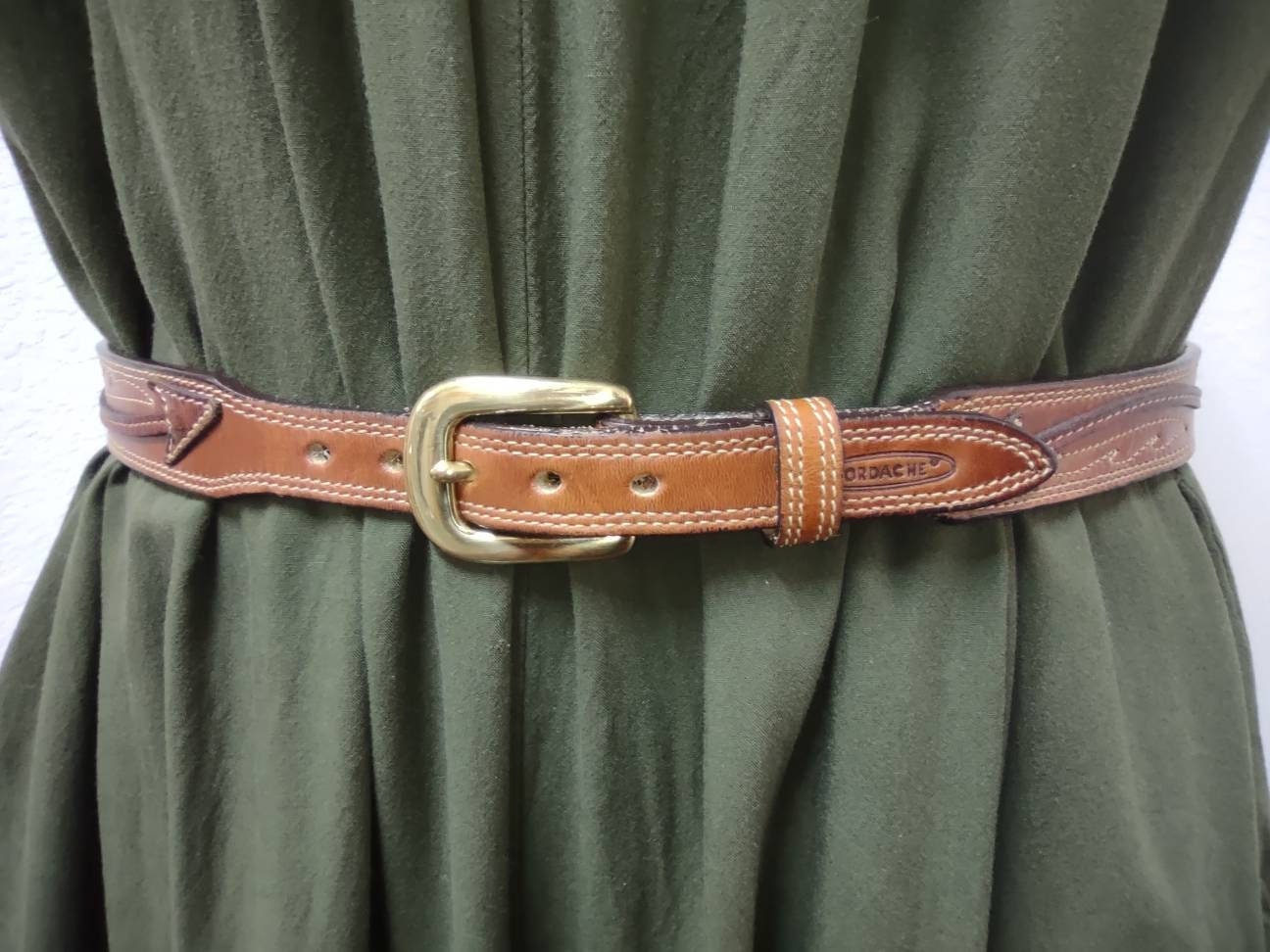 VTG JORDACHE leather belt✨ Vintage Jordache Brown Leather Belt Size 36 - Etsy main image 3