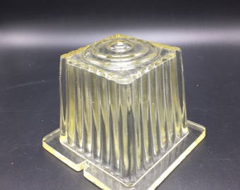 Vintage Light Fixture Glass Cover Art Deco Geometric Design