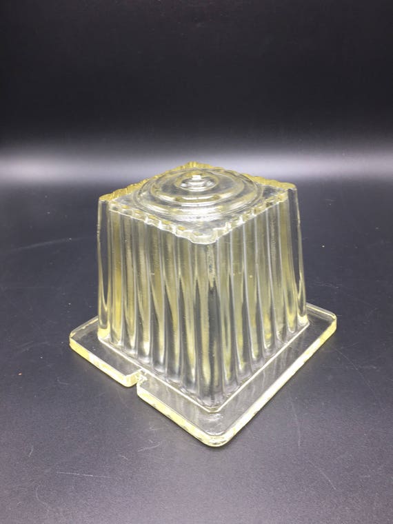 Vintage Light Fixture Glass Cover Art Deco Geometric Design
