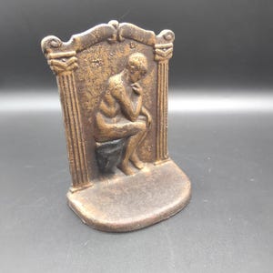 Vintage Bronze Classical Bookend The Thinker Rodin