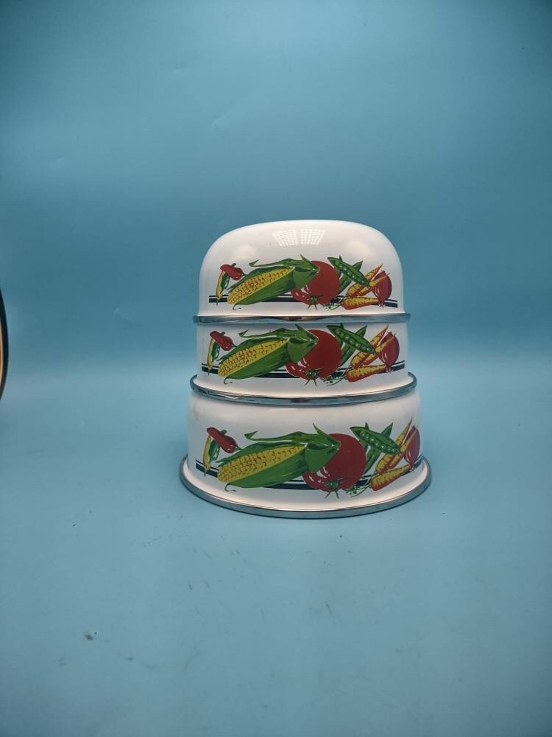 Enamel Bowls Vegetable Nesting Bowl Set of 3 - Etsy