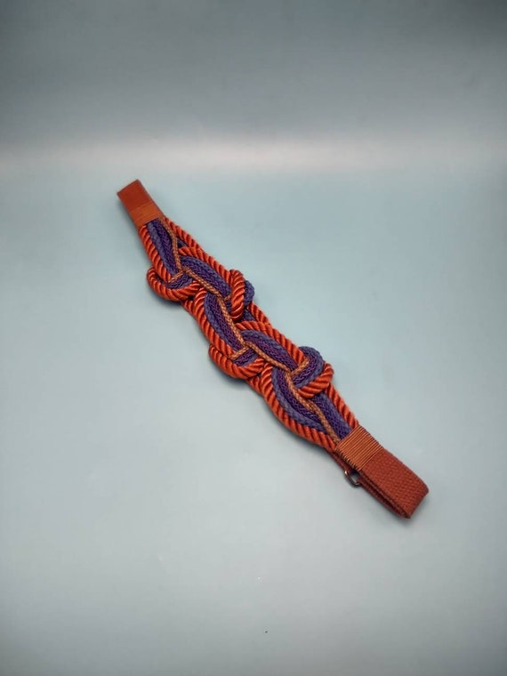 Vintage Braided Woven Belt 1980s Boho
