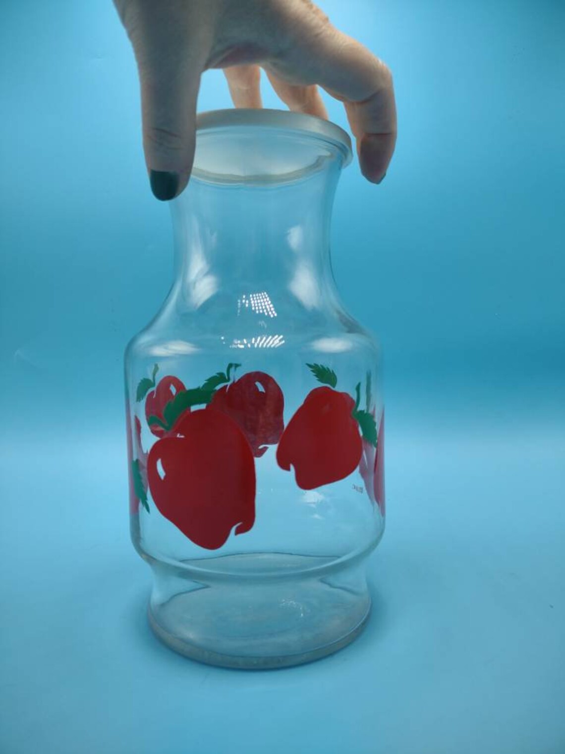 Apple Juice Carafe Jug with Lid Retro Kitchen Anchor Hocking Etsy