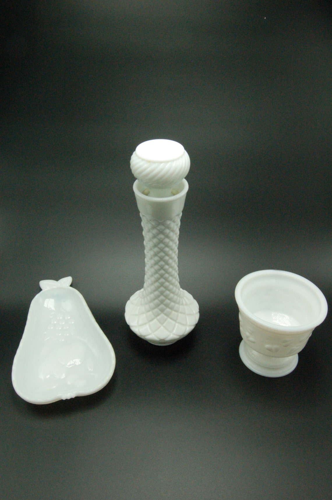 Vintage Milk Glass Collection. Mismatched pieces vintage lot Etsy