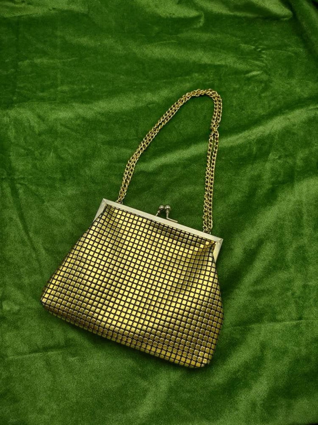 Vintage Gold Mesh Evening Bag Purse La Regale Etsy UK
