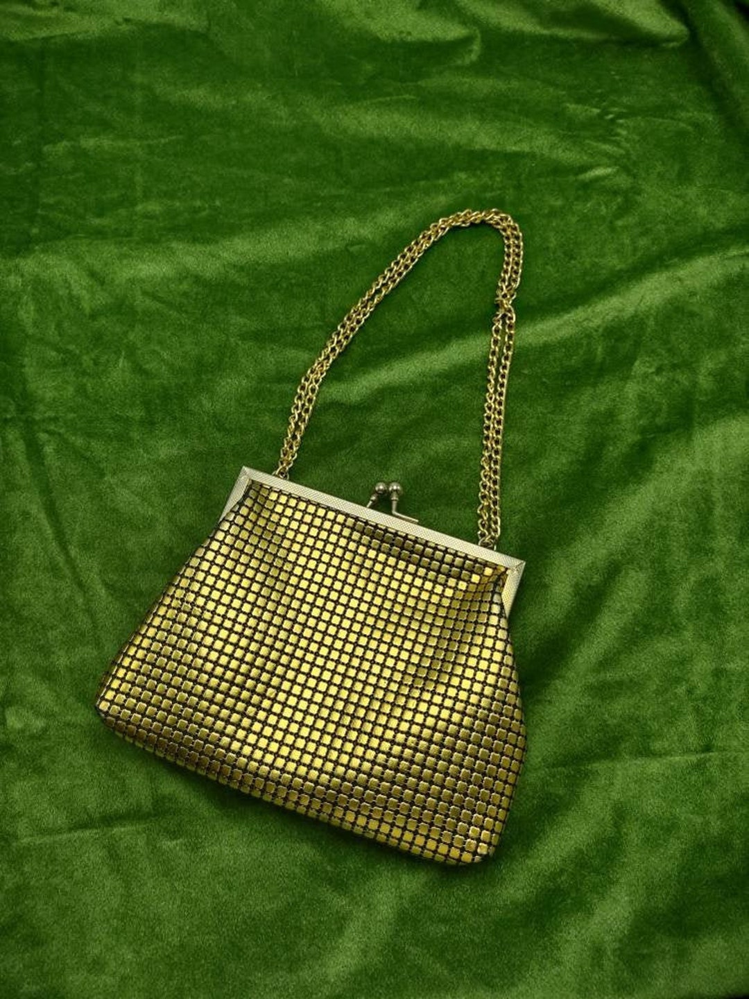 Vintage Copper Metallic Mesh La Regale Purse SHOULDER BAG