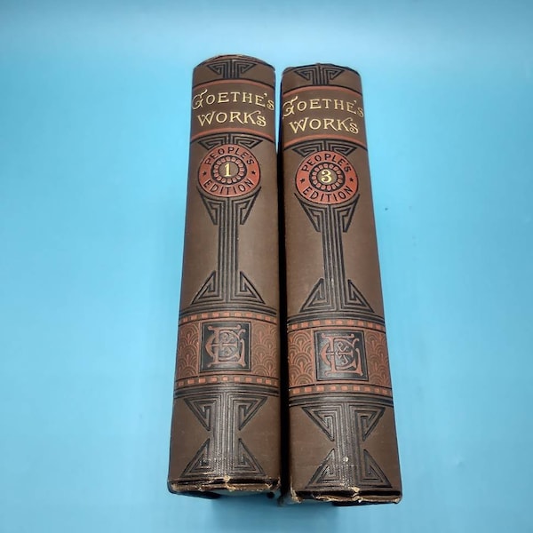 Goethe's Works The People's Edition Vol 1 and Vol 2 1883 Decorative Poetry Books