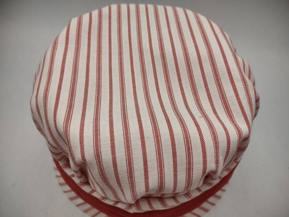 Vintage Cloche Style Hat Striped MOD 1960s - image 6