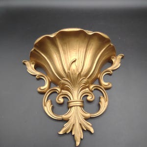 Gold Wall Pocket Planter Hollywood Regency Homco