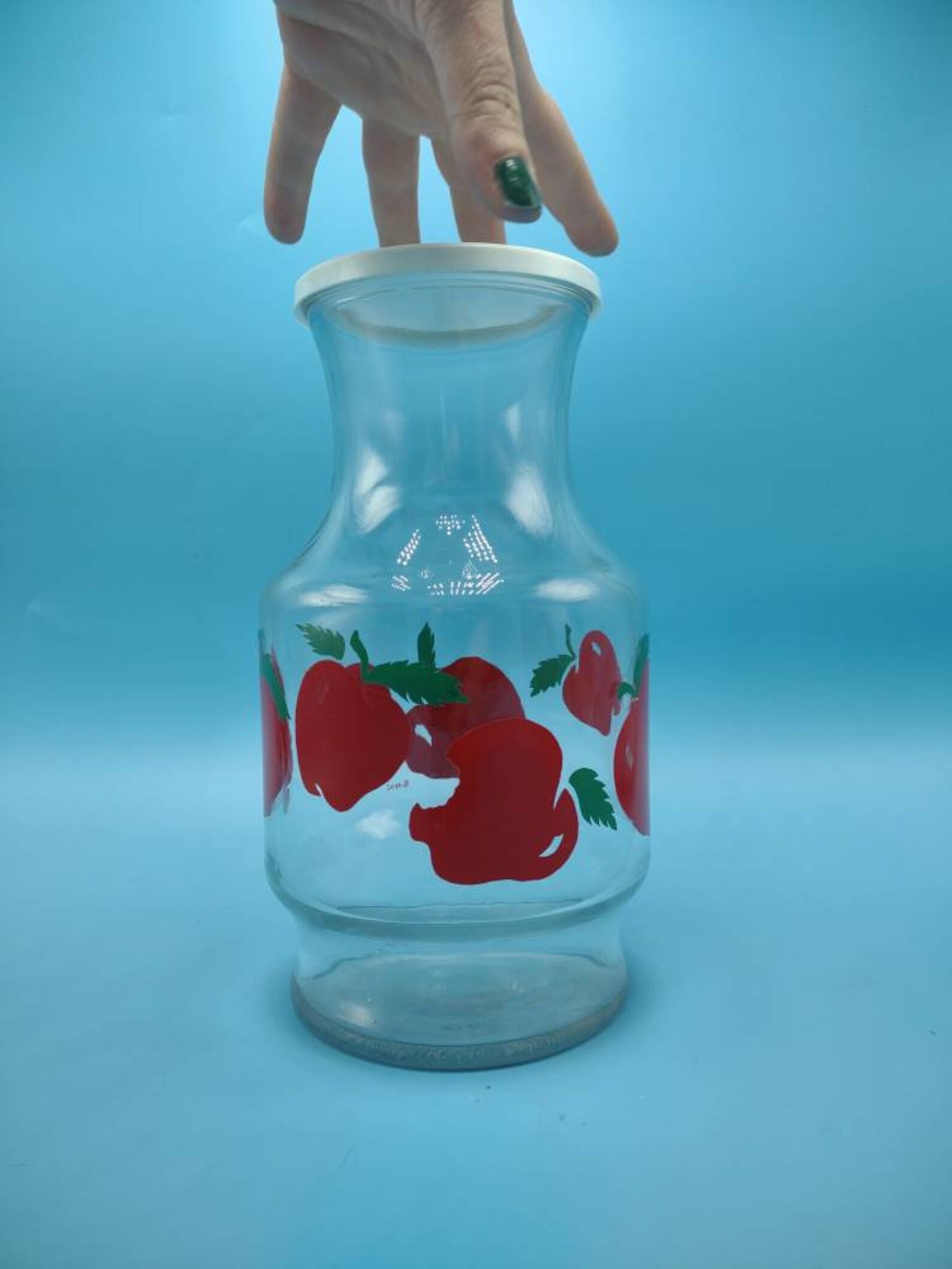 Apple Juice Carafe Jug with Lid Retro Kitchen Anchor Hocking Etsy