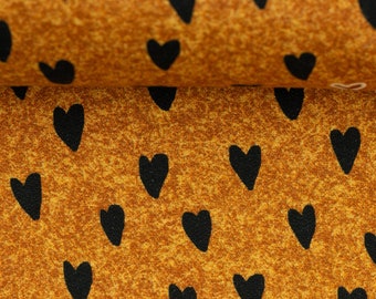 Sweat French Terry Summer Sweat Swafing Sweet Bears Heart Mustard Mottled