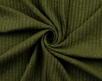 Tejido vintage de canalé en color oliva