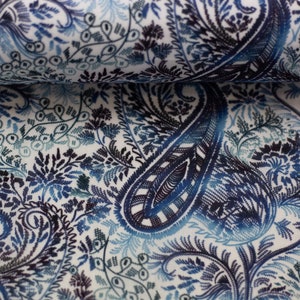 Cotton woven fabric Voile Swafing Palma Paisley blue