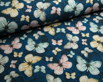 Softshell fleece butterflies blue