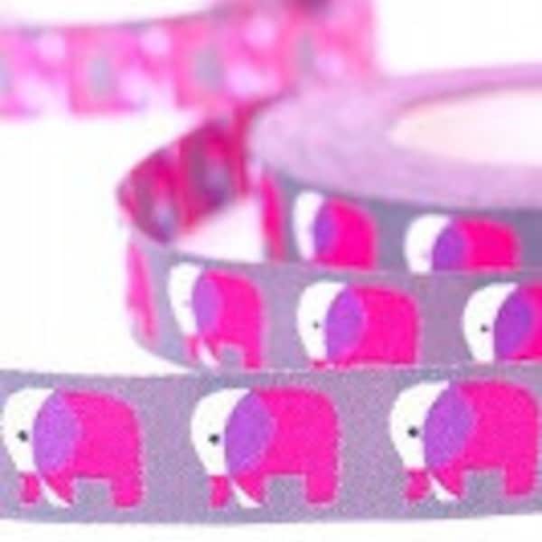Webband weaves bristle ribbons elephant pink grey