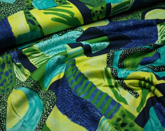 Jersey viscose graphic royal