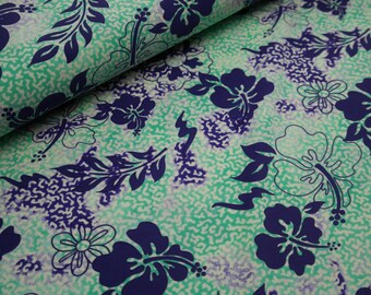 Baño de lycra flores de menta azul